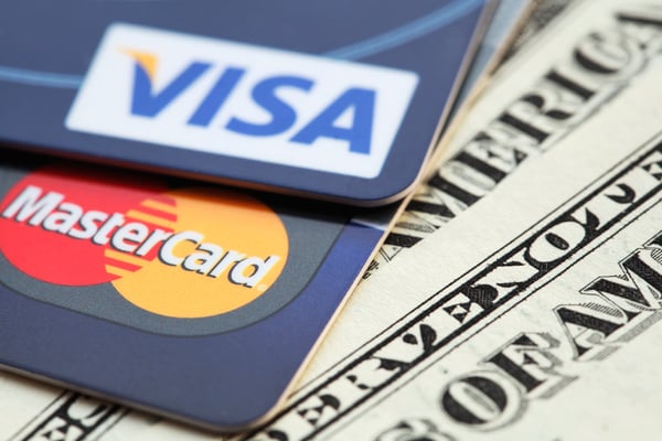 Visa and Mastercard credit cards on US dollars